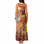 Australia Didgeridoo Tank Maxi Dress Aussie Kookaburra Indigenous Dot Art