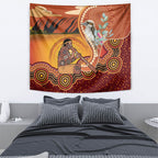 Australia Didgeridoo Tapestry Aussie Kookaburra Indigenous Dot Art
