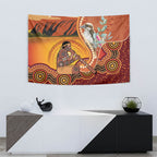 Australia Didgeridoo Tapestry Aussie Kookaburra Indigenous Dot Art
