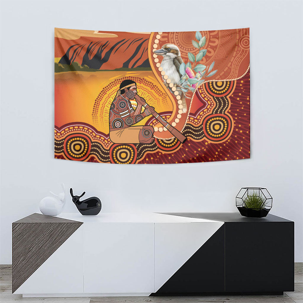 Australia Didgeridoo Tapestry Aussie Kookaburra Indigenous Dot Art