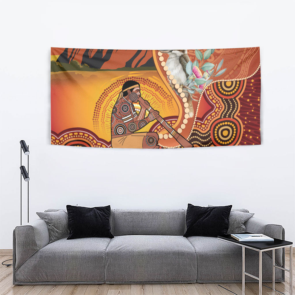 Australia Didgeridoo Tapestry Aussie Kookaburra Indigenous Dot Art