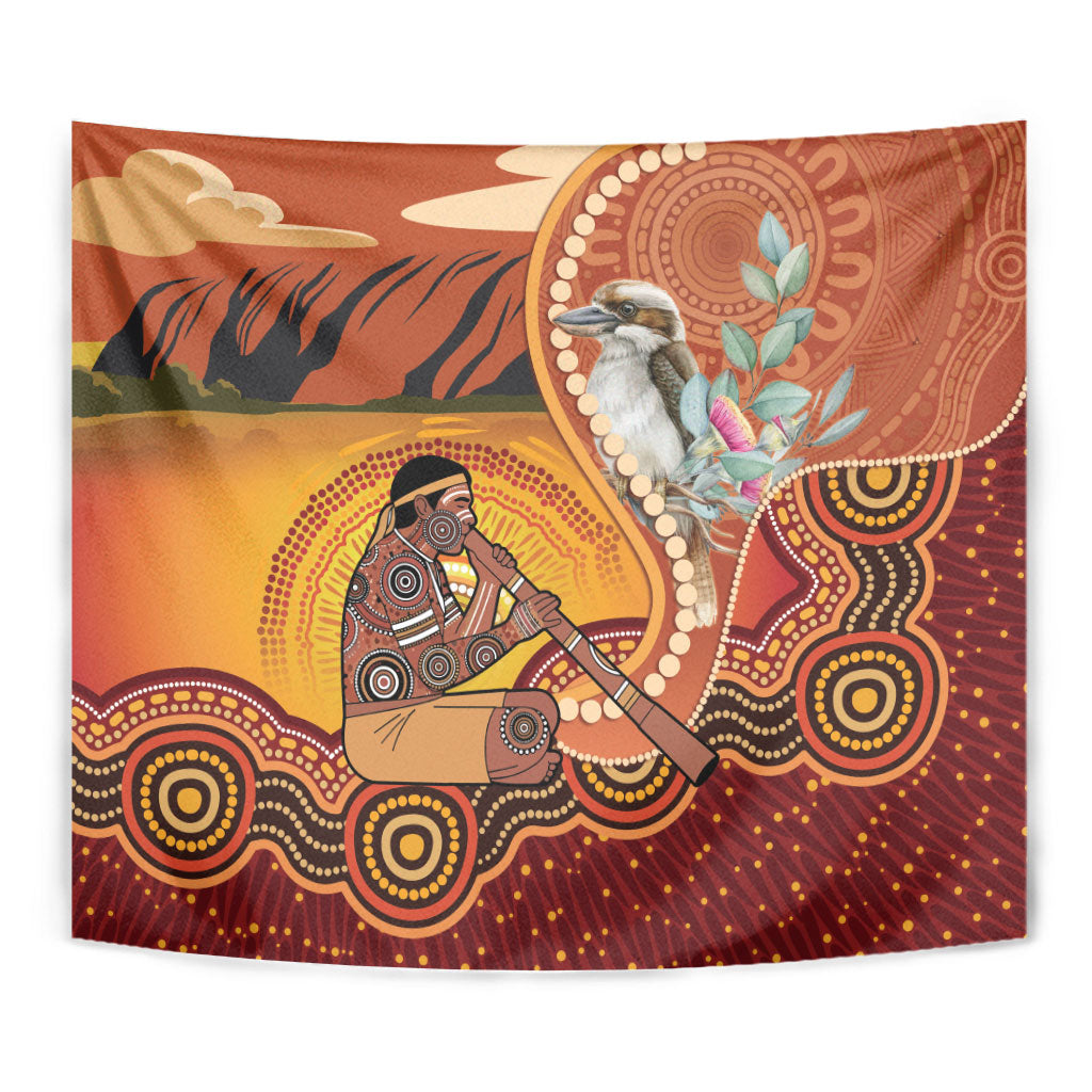 Australia Didgeridoo Tapestry Aussie Kookaburra Indigenous Dot Art