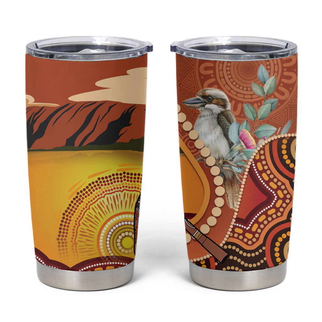 Australia Didgeridoo Tumbler Cup Aussie Kookaburra Indigenous Dot Art