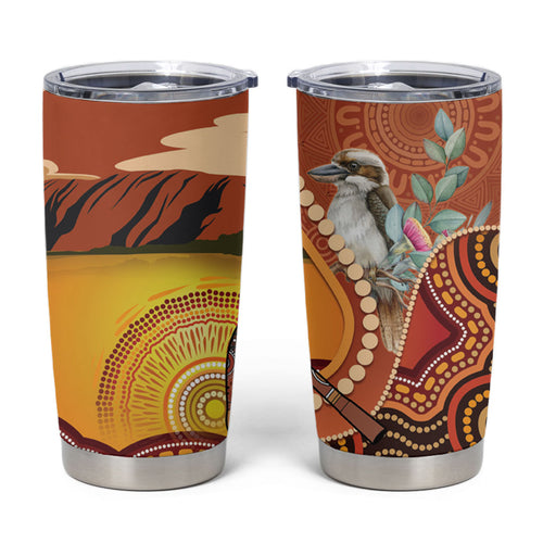 Australia Didgeridoo Tumbler Cup Aussie Kookaburra Indigenous Dot Art