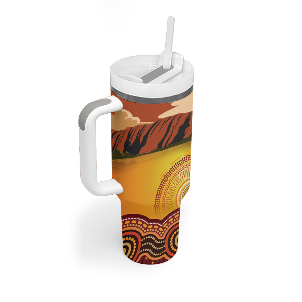 Australia Didgeridoo Tumbler With Handle Aussie Kookaburra Indigenous Dot Art