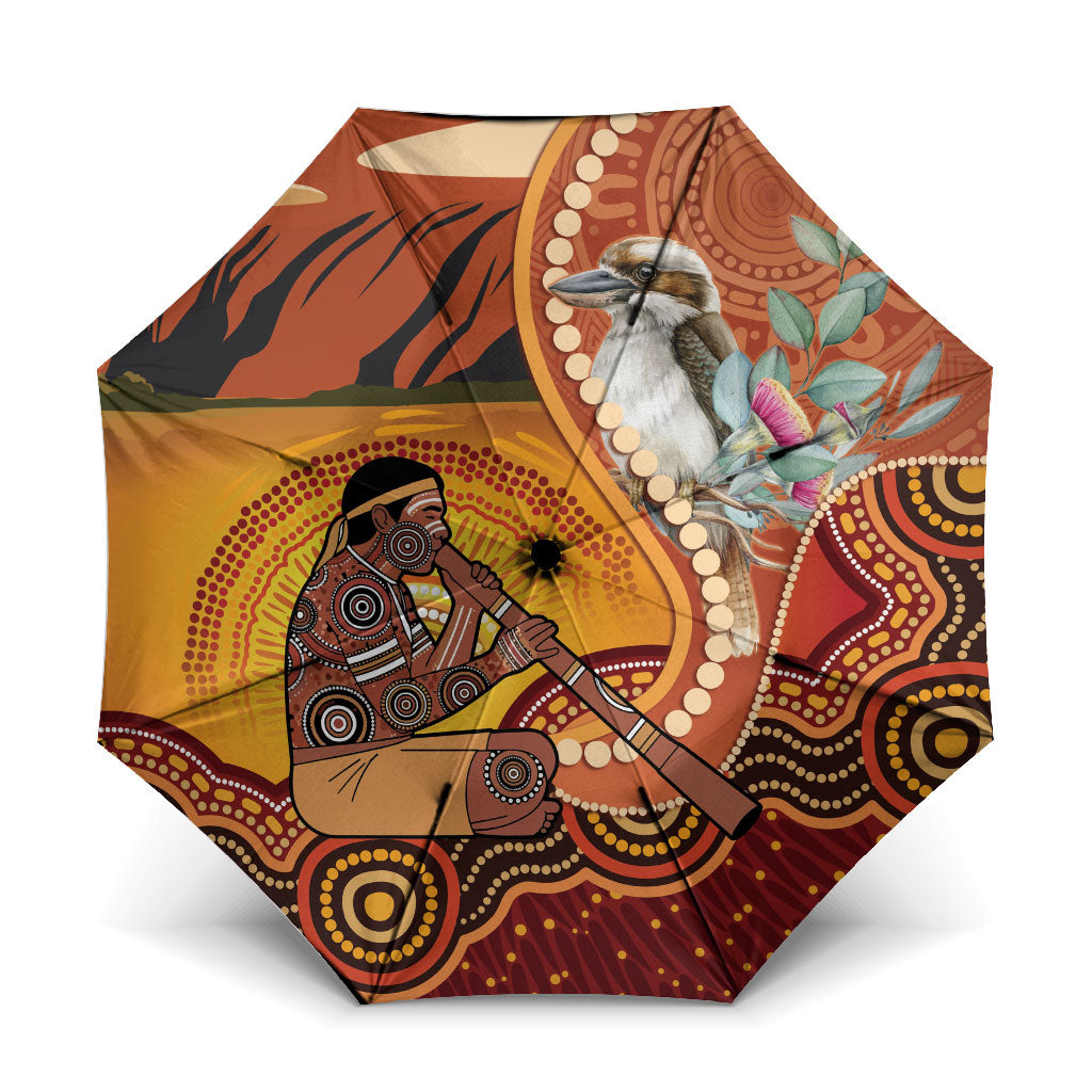 Australia Didgeridoo Umbrella Aussie Kookaburra Indigenous Dot Art
