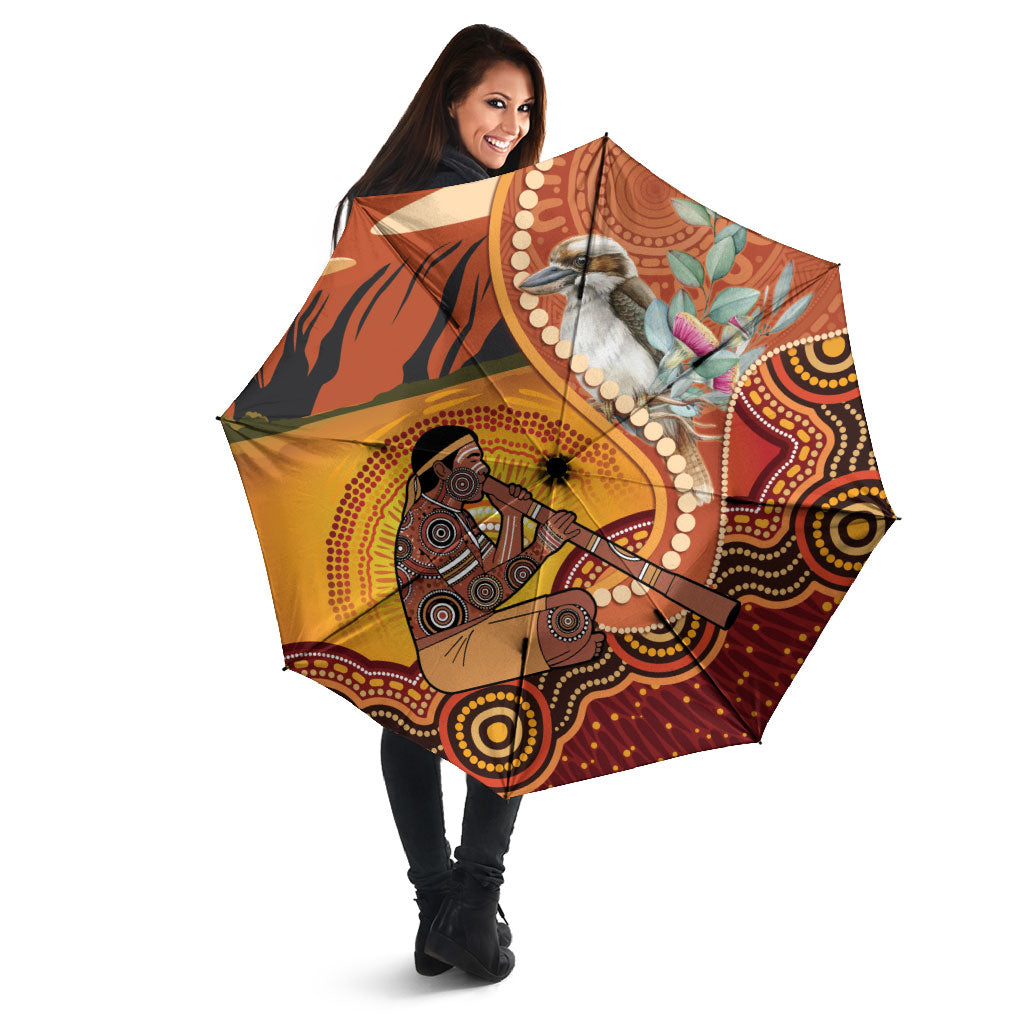 Australia Didgeridoo Umbrella Aussie Kookaburra Indigenous Dot Art