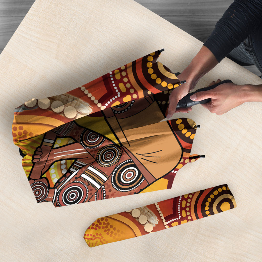 Australia Didgeridoo Umbrella Aussie Kookaburra Indigenous Dot Art