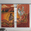 Australia Didgeridoo Window Curtain Aussie Kookaburra Indigenous Dot Art