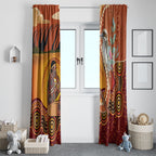 Australia Didgeridoo Window Curtain Aussie Kookaburra Indigenous Dot Art