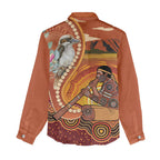 Australia Didgeridoo Women Casual Shirt Aussie Kookaburra Indigenous Dot Art
