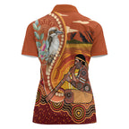 Australia Didgeridoo Women Polo Shirt Aussie Kookaburra Indigenous Dot Art