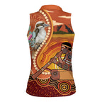 Australia Didgeridoo Women Sleeveless Polo Shirt Aussie Kookaburra Indigenous Dot Art