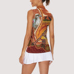 Australia Didgeridoo Women Sleeveless Polo Shirt Aussie Kookaburra Indigenous Dot Art