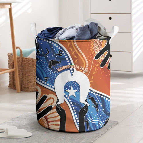 50 Years Of Deadly NAIDOC Week 2026 Laundry Basket Torres Strait Dhari Aboriginal Art