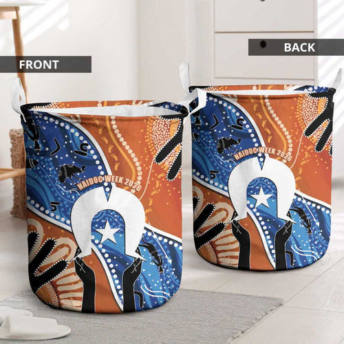 50 Years Of Deadly NAIDOC Week 2026 Laundry Basket Torres Strait Dhari Aboriginal Art