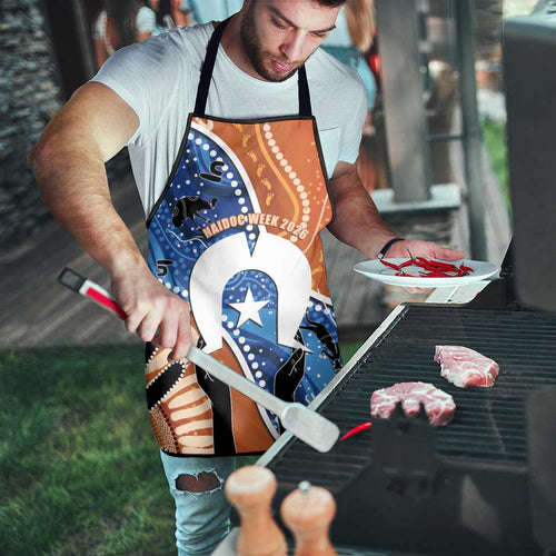 50 Years Of Deadly NAIDOC Week 2026 Apron Torres Strait Dhari Aboriginal Art