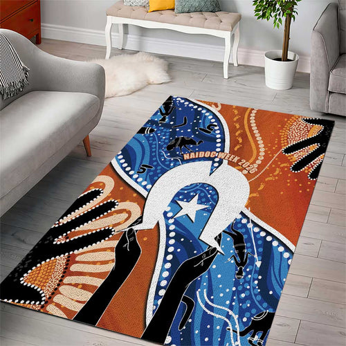 50 Years Of Deadly NAIDOC Week 2026 Area Rug Torres Strait Dhari Aboriginal Art