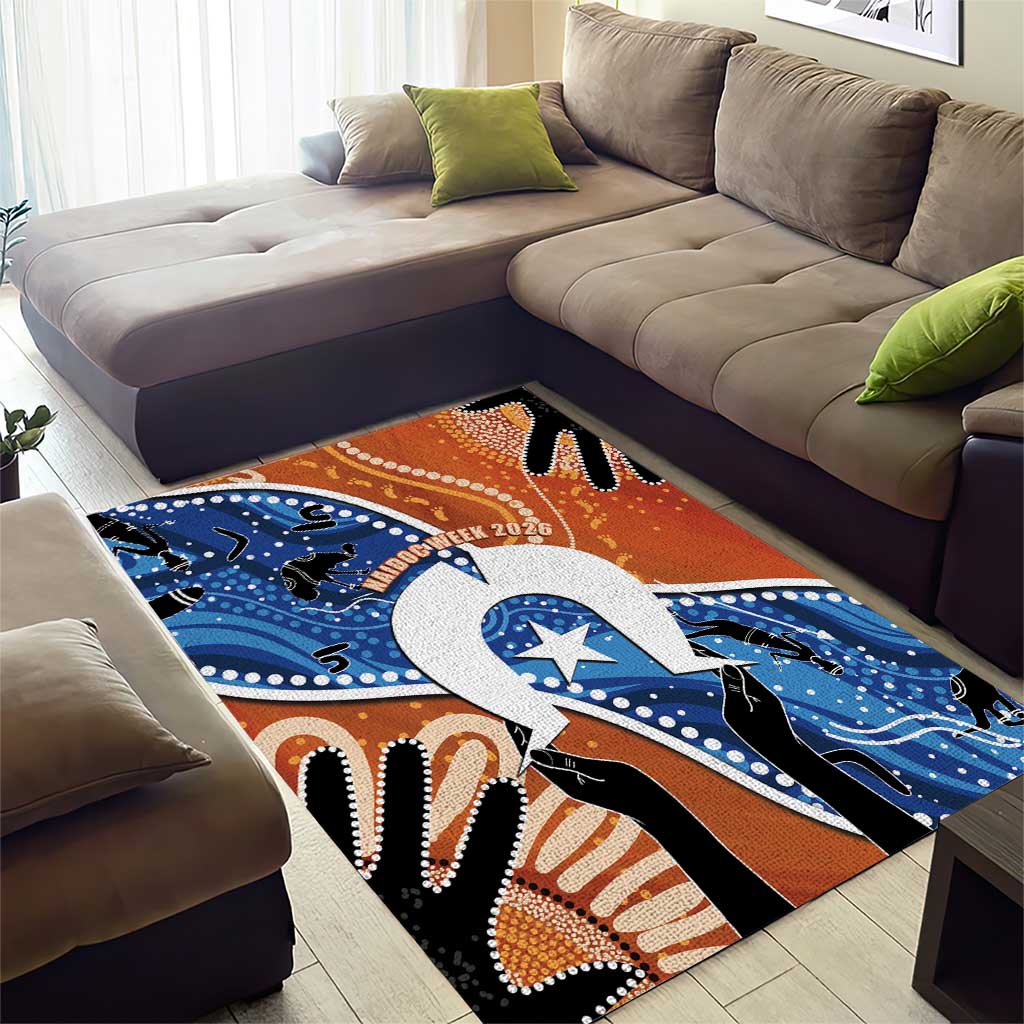 50 Years Of Deadly NAIDOC Week 2026 Area Rug Torres Strait Dhari Aboriginal Art