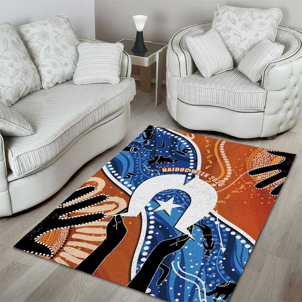 50 Years Of Deadly NAIDOC Week 2026 Area Rug Torres Strait Dhari Aboriginal Art