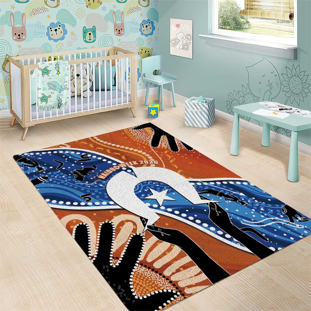 50 Years Of Deadly NAIDOC Week 2026 Area Rug Torres Strait Dhari Aboriginal Art