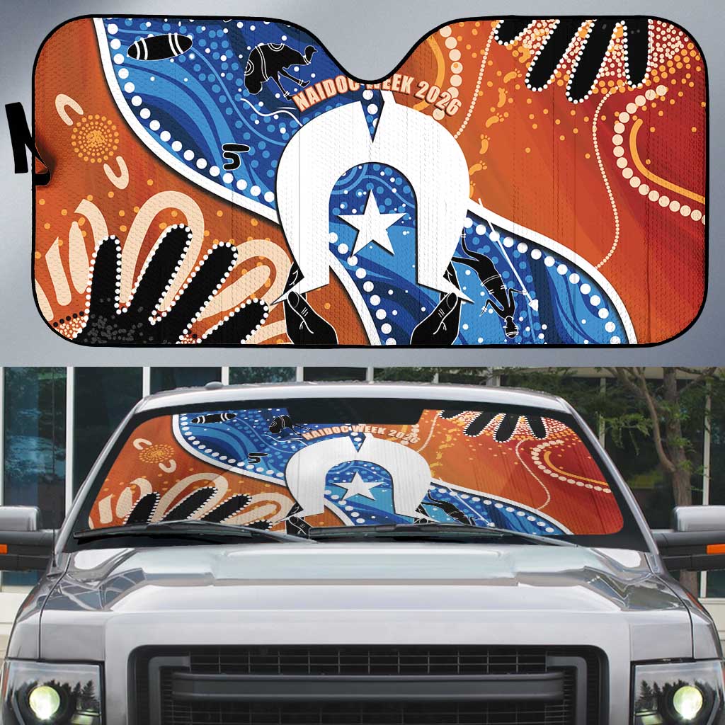 50 Years Of Deadly NAIDOC Week 2026 Auto Sun Shade Torres Strait Dhari Aboriginal Art