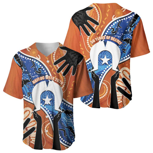 50 Years Of Deadly NAIDOC Week 2026 Baseball Jersey Torres Strait Dhari Aboriginal Art