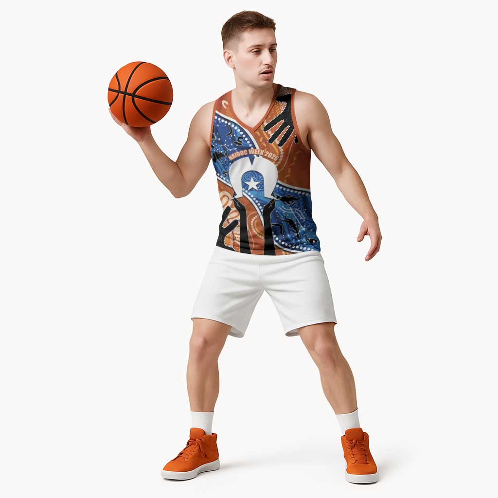 50 Years Of Deadly NAIDOC Week 2026 Basketball Jersey Torres Strait Dhari Aboriginal Art
