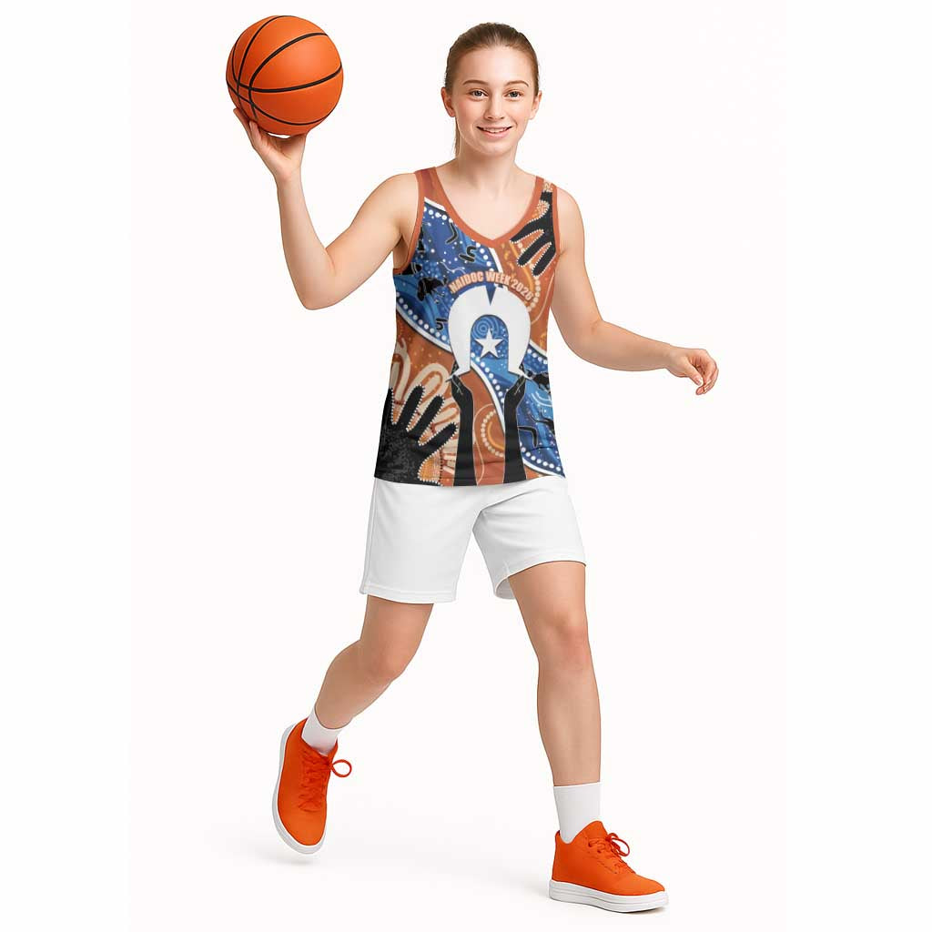 50 Years Of Deadly NAIDOC Week 2026 Basketball Jersey Torres Strait Dhari Aboriginal Art