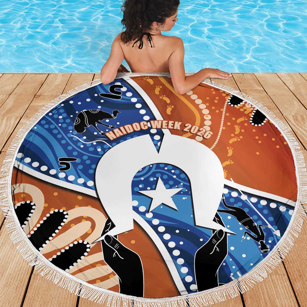50 Years Of Deadly NAIDOC Week 2026 Beach Blanket Torres Strait Dhari Aboriginal Art