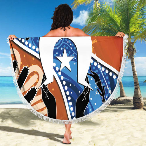 50 Years Of Deadly NAIDOC Week 2026 Beach Blanket Torres Strait Dhari Aboriginal Art
