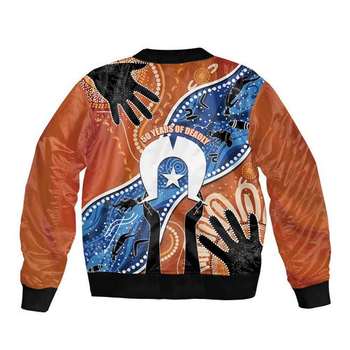 50 Years Of Deadly NAIDOC Week 2026 Bomber Jacket Torres Strait Dhari Aboriginal Art
