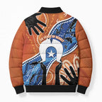 50 Years Of Deadly NAIDOC Week 2026 Bomber Puffer Jacket Torres Strait Dhari Aboriginal Art
