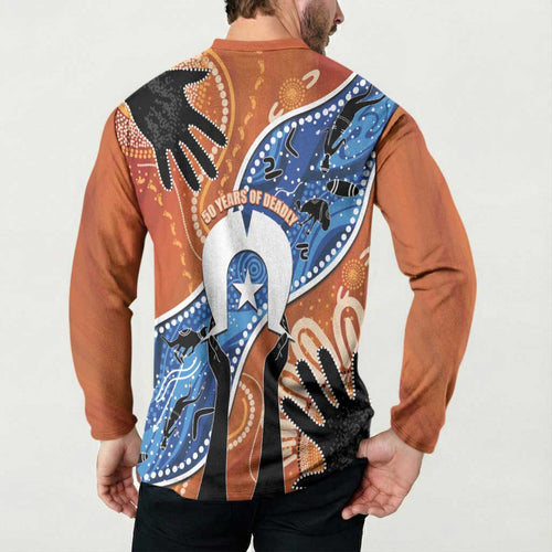 50 Years Of Deadly NAIDOC Week 2026 Button Sweatshirt Torres Strait Dhari Aboriginal Art