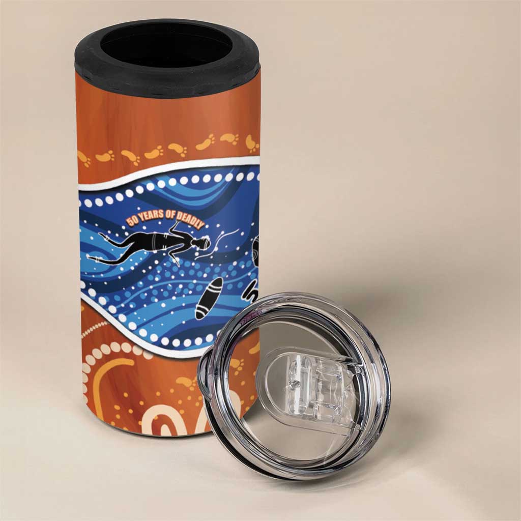 50 Years Of Deadly NAIDOC Week 2026 4 in 1 Can Cooler Tumbler Torres Strait Dhari Aboriginal Art
