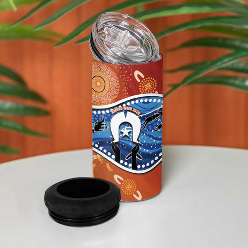 50 Years Of Deadly NAIDOC Week 2026 4 in 1 Can Cooler Tumbler Torres Strait Dhari Aboriginal Art