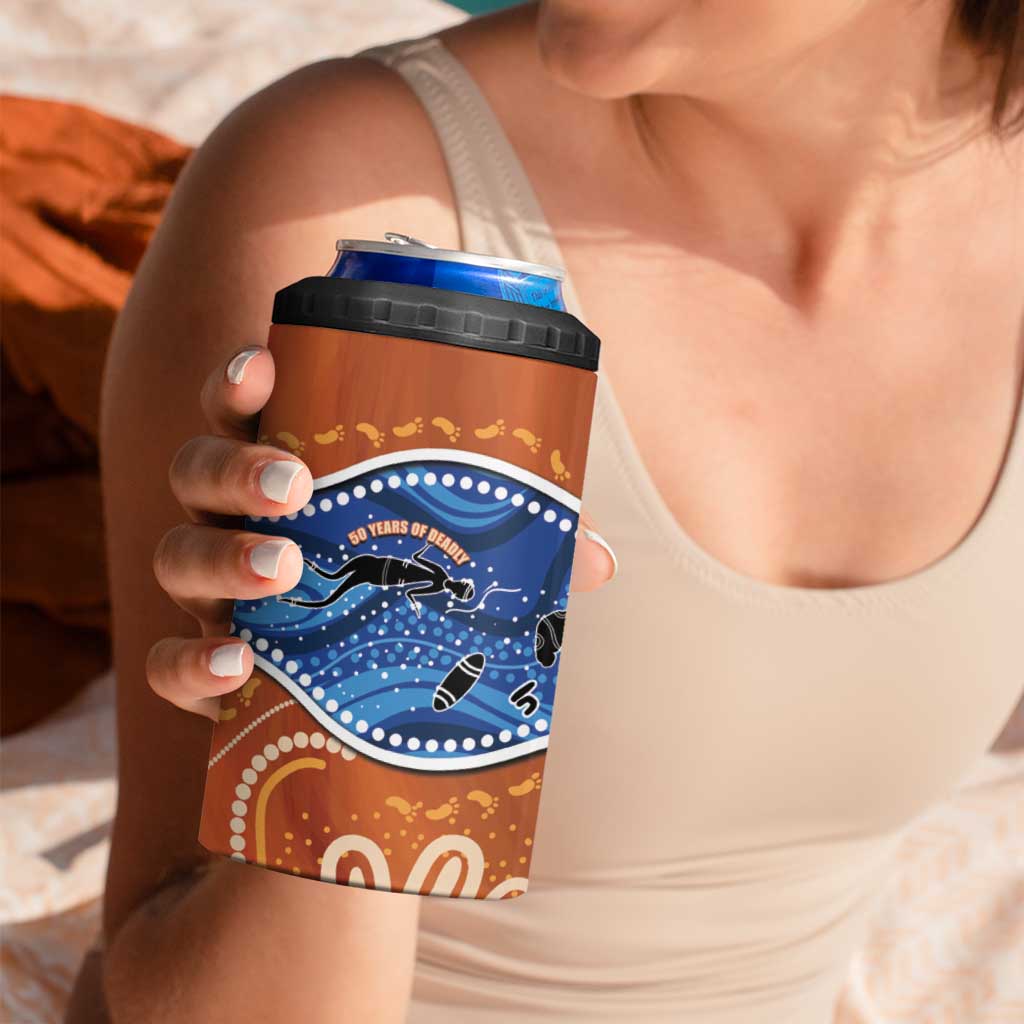 50 Years Of Deadly NAIDOC Week 2026 4 in 1 Can Cooler Tumbler Torres Strait Dhari Aboriginal Art