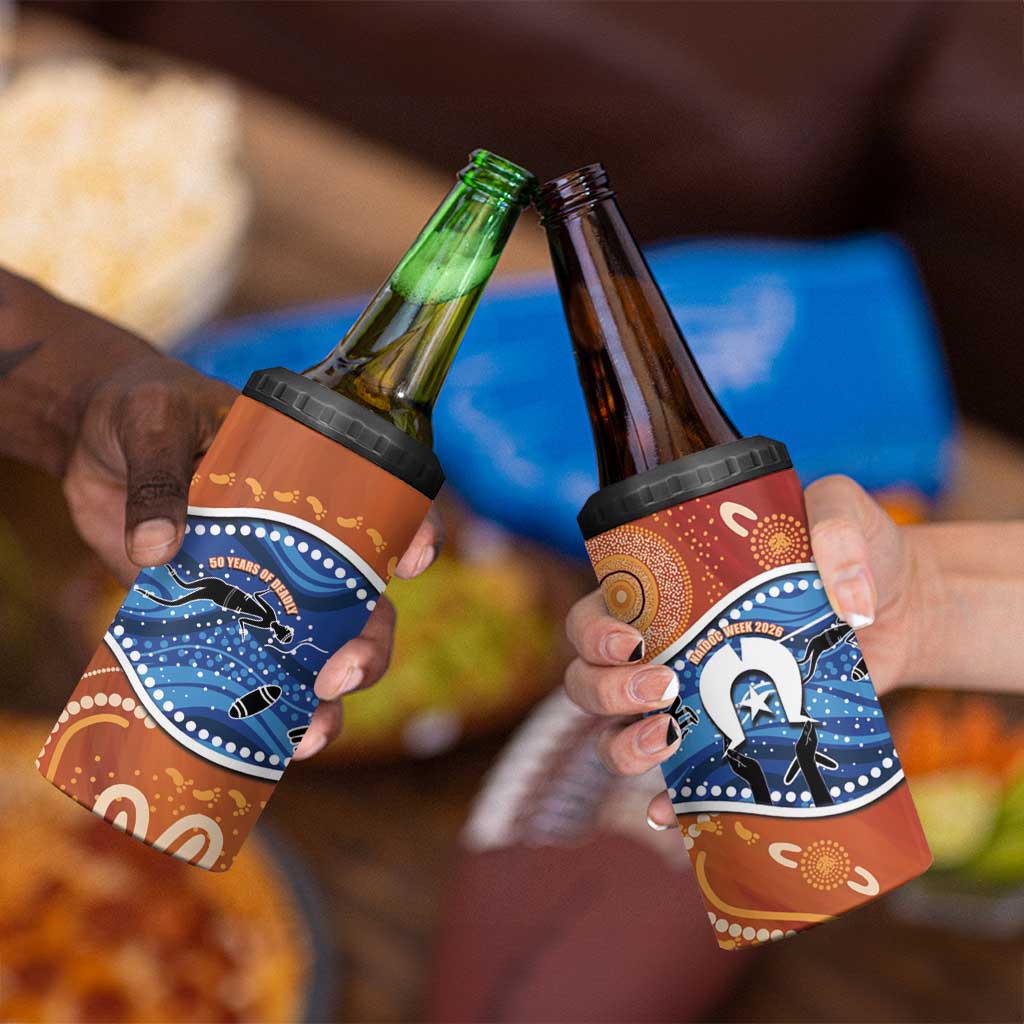 50 Years Of Deadly NAIDOC Week 2026 4 in 1 Can Cooler Tumbler Torres Strait Dhari Aboriginal Art