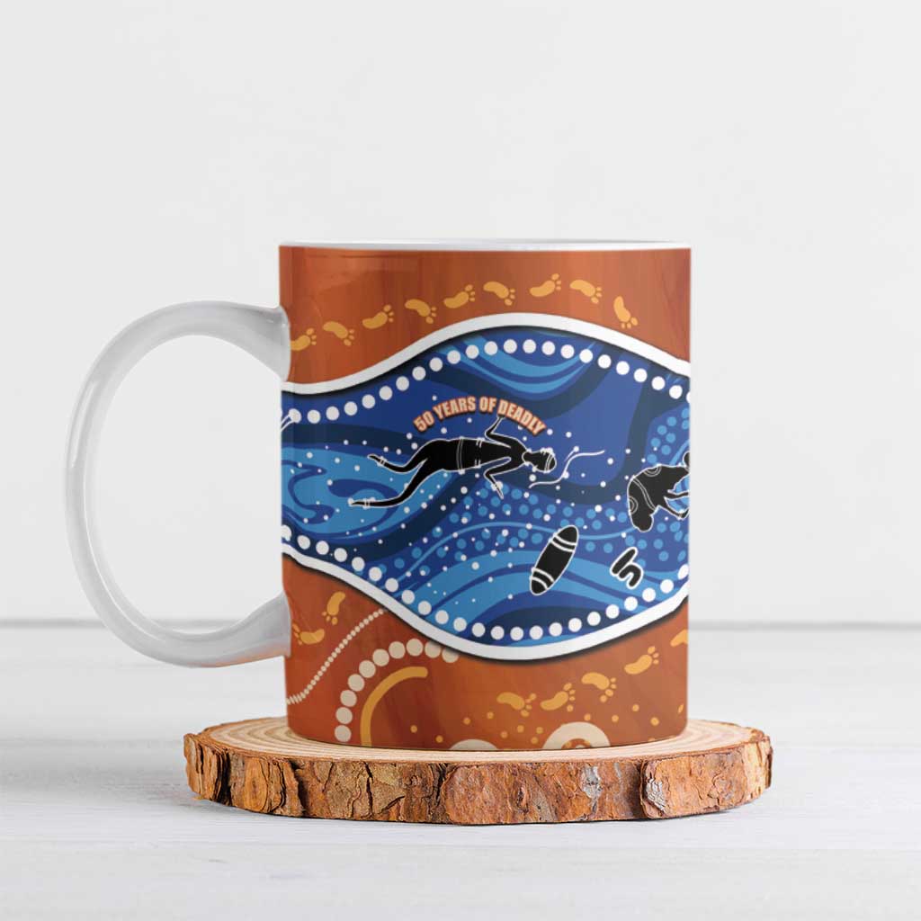 50 Years Of Deadly NAIDOC Week 2026 Ceramic Mug Torres Strait Dhari Aboriginal Art