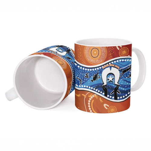 50 Years Of Deadly NAIDOC Week 2026 Ceramic Mug Torres Strait Dhari Aboriginal Art