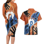 50 Years Of Deadly NAIDOC Week 2026 Couples Matching Long Sleeve Bodycon Dress and Hawaiian Shirt Torres Strait Dhari Aboriginal Art