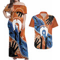 50 Years Of Deadly NAIDOC Week 2026 Couples Matching Off Shoulder Maxi Dress and Hawaiian Shirt Torres Strait Dhari Aboriginal Art
