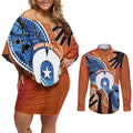 50 Years Of Deadly NAIDOC Week 2026 Couples Matching Off Shoulder Short Dress and Long Sleeve Button Shirt Torres Strait Dhari Aboriginal Art