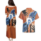 50 Years Of Deadly NAIDOC Week 2026 Couples Matching Puletasi and Hawaiian Shirt Torres Strait Dhari Aboriginal Art