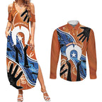 50 Years Of Deadly NAIDOC Week 2026 Couples Matching Summer Maxi Dress and Long Sleeve Button Shirt Torres Strait Dhari Aboriginal Art