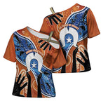 50 Years Of Deadly NAIDOC Week 2026 Cross Shoulder Shirt Torres Strait Dhari Aboriginal Art