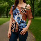 50 Years Of Deadly NAIDOC Week 2026 Cross Shoulder Shirt Torres Strait Dhari Aboriginal Art