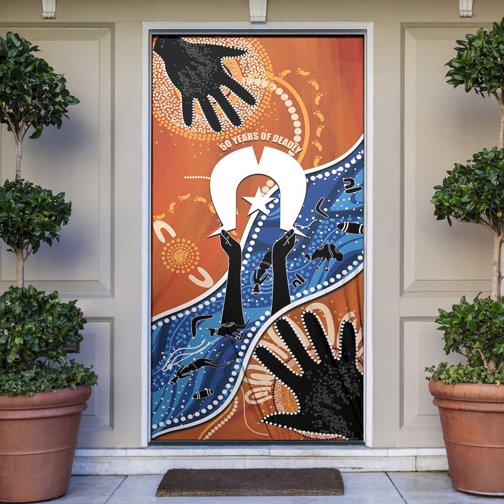50 Years Of Deadly NAIDOC Week 2026 Door Cover Torres Strait Dhari Aboriginal Art