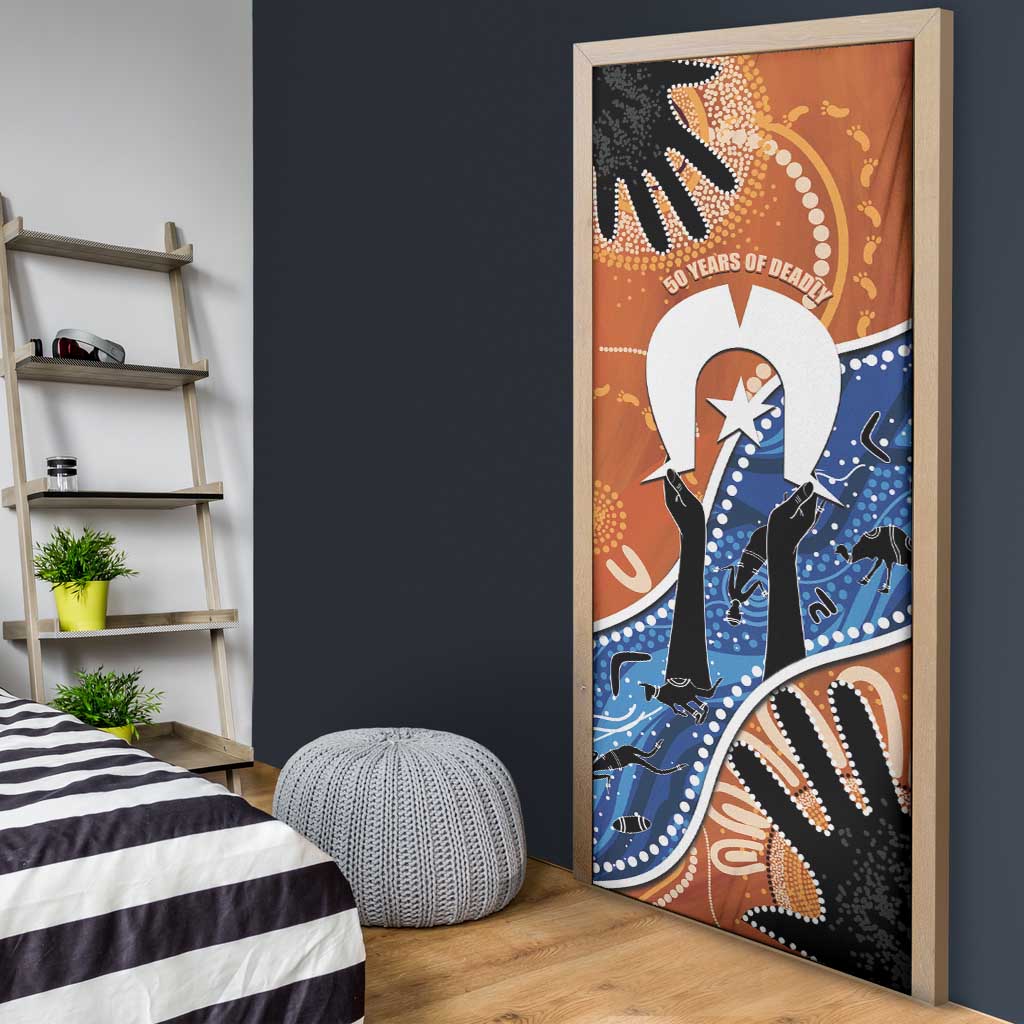50 Years Of Deadly NAIDOC Week 2026 Door Cover Torres Strait Dhari Aboriginal Art