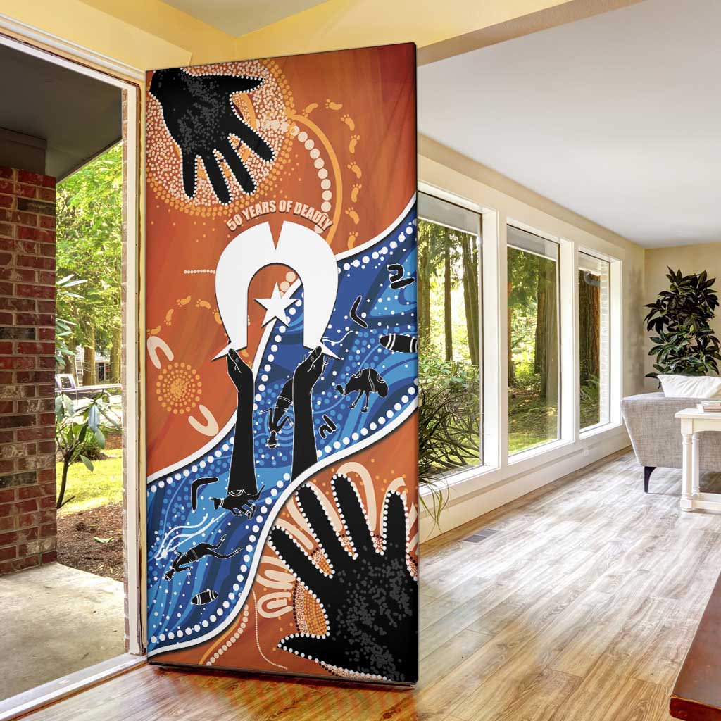 50 Years Of Deadly NAIDOC Week 2026 Door Cover Torres Strait Dhari Aboriginal Art